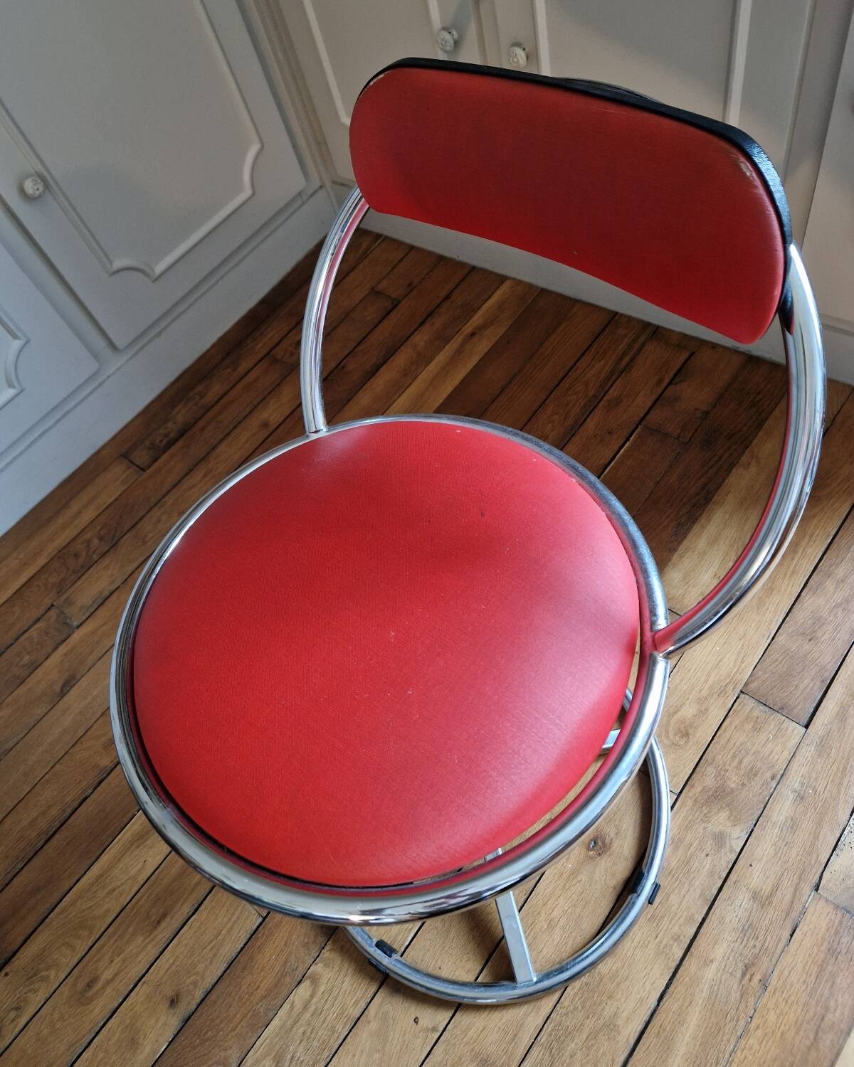 Vintage 70s Art Deco Jazz Style Stool Seat