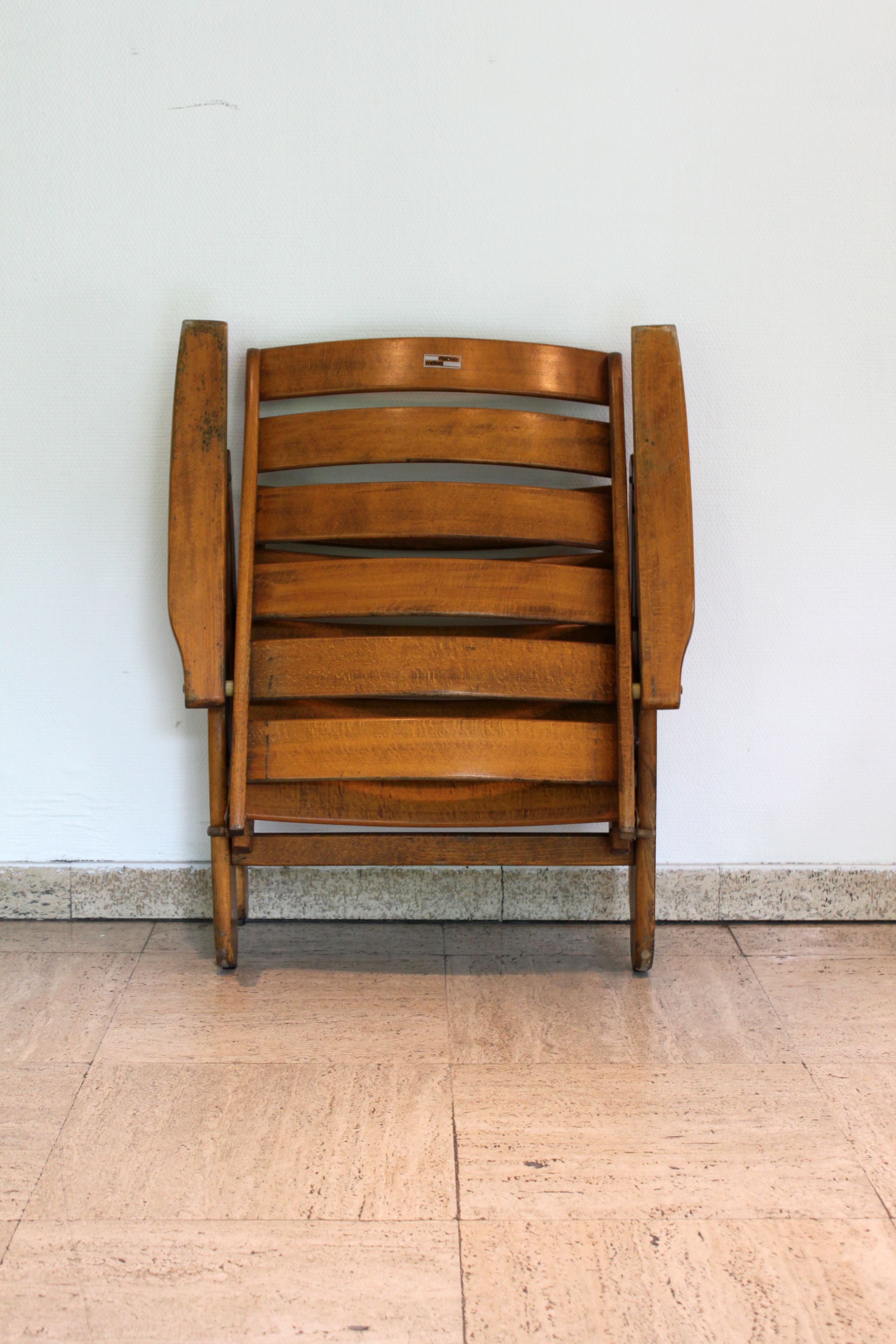 Folding chair in wood Fisher Möbel, 1970.
