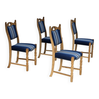 Années 1960, ensemble de 4 chaises à manger danoises, très bon état d'origine.