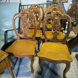 Series of 6 solid teak chairs circa 1980