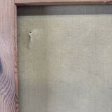 Oil on canvas marine signed G.S. Warth – Coastal village and sailing boats