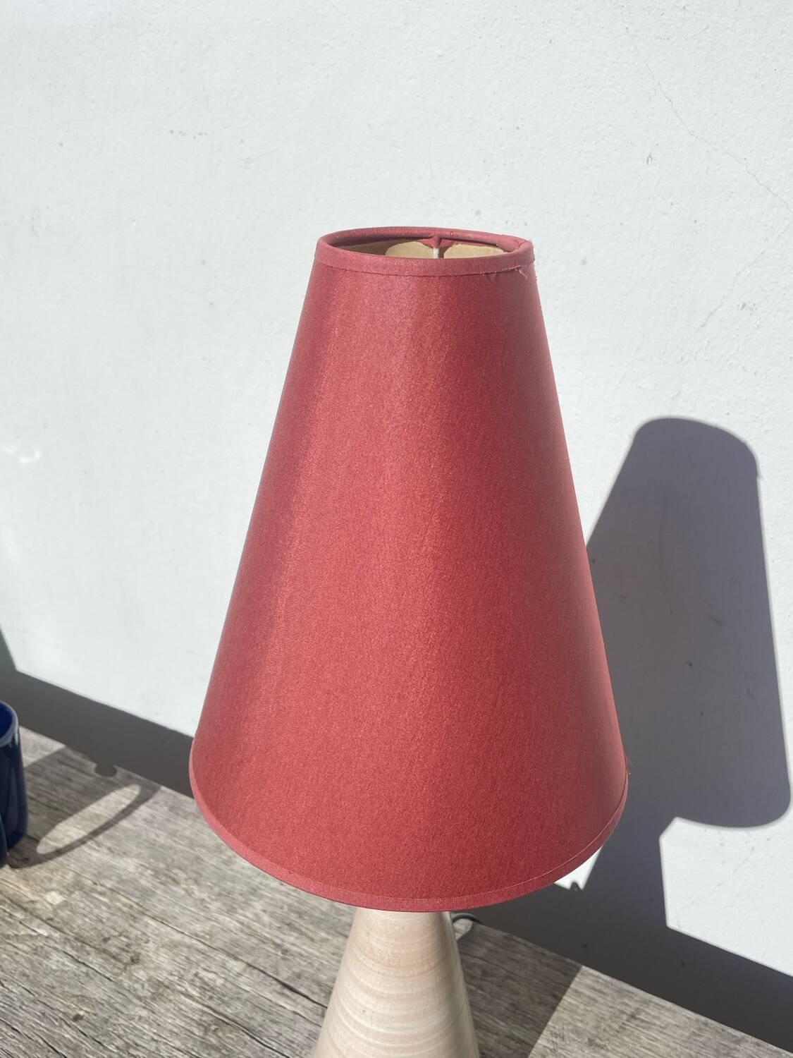 Cone-shaped ceramic lamp signed Le Dauphin