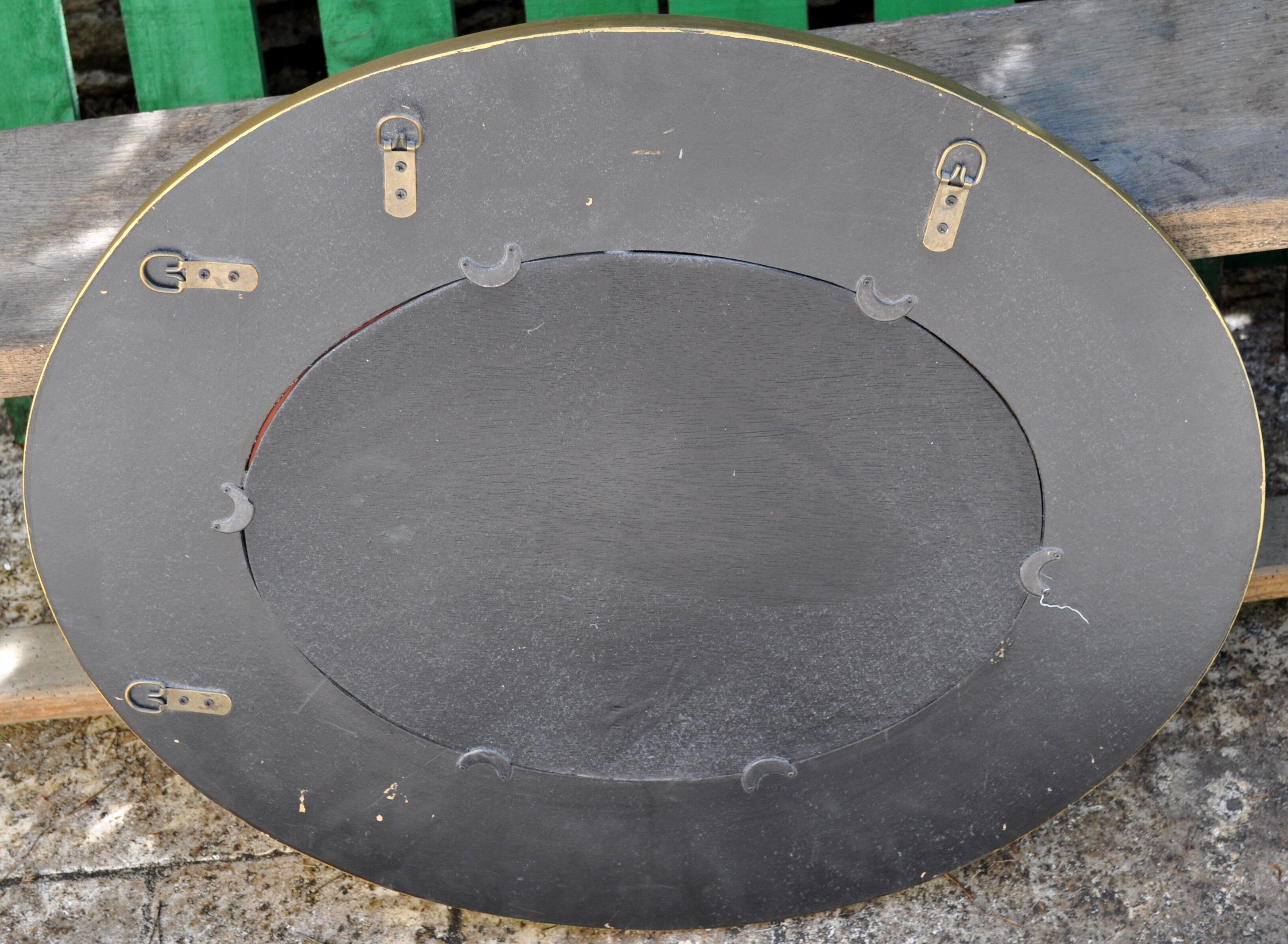 Oval mirror decorating hand-painted flowers - 60x70cm