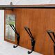 Vintage wooden wall coat rack mirror from the 1960s.