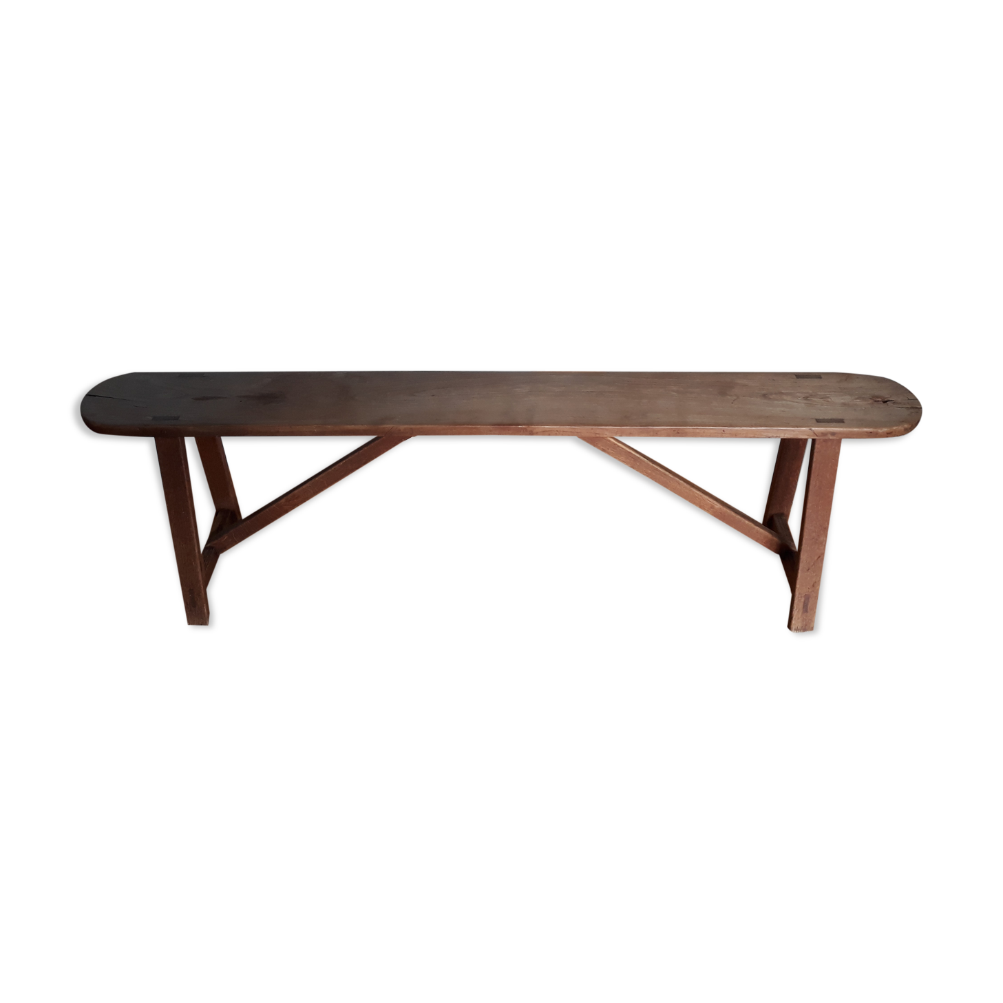 Solid wood farm bench