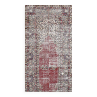 Tapis vintage rouge et crème