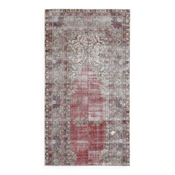 Tapis vintage rouge et crème