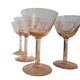 Ensemble de 9 verres à apéritif roses français, années 1930