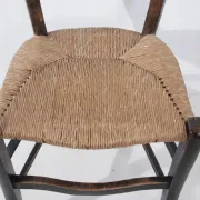 Set of 2 rustic French chairs with rush seats