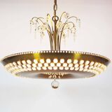 Monumental brass and crystal chandelier from Palwa