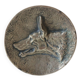 max le verrier vide poche tete de loup bronze signe art deco