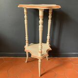 Sellette 1900 en bois découpé peint en blanc