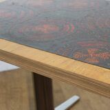 Adjustable coffee table, raise and lower system 1970