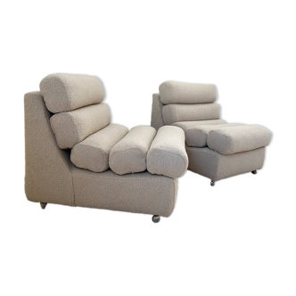Pair of 70s designer armchairs