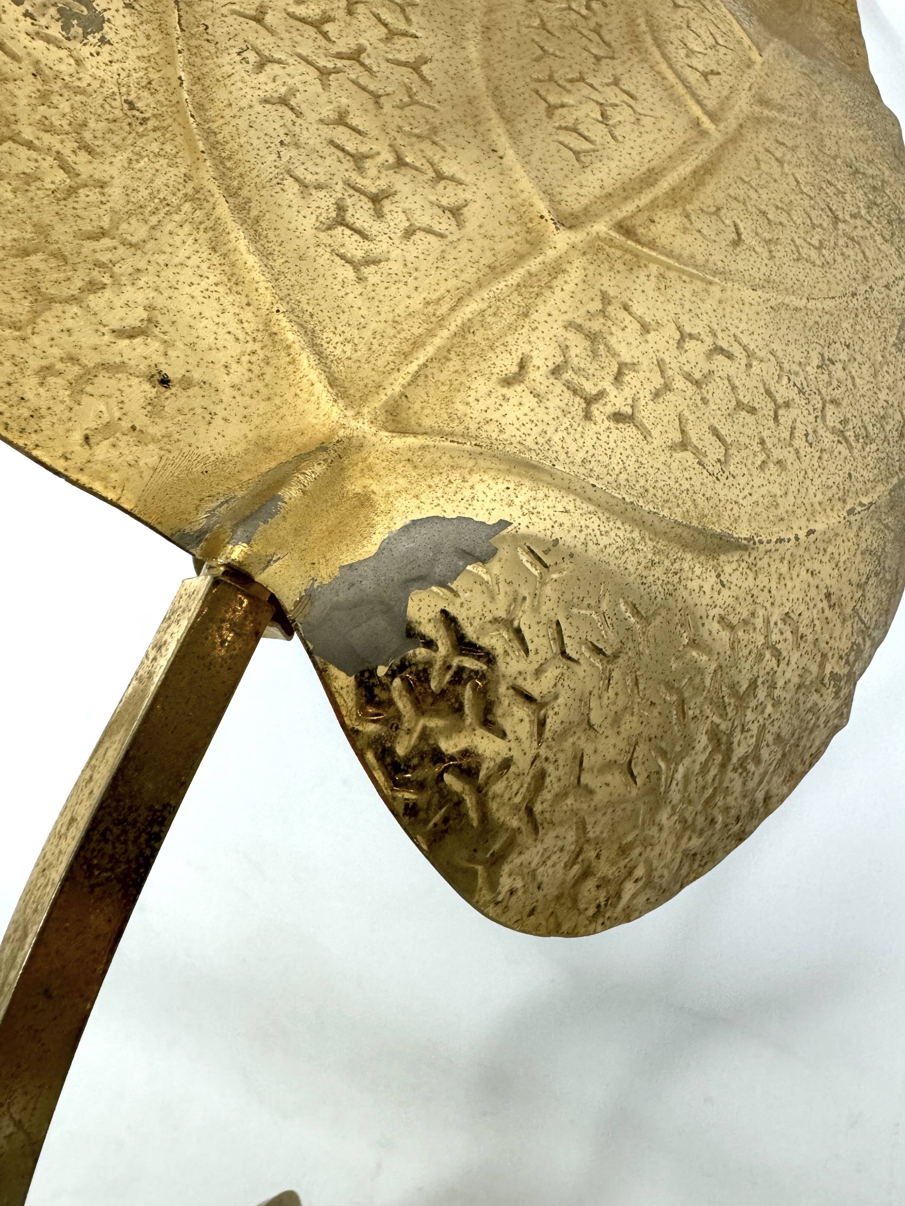 Italian Brass 3-Arm Floor Lamp Tommaso Barbi style , 1970s