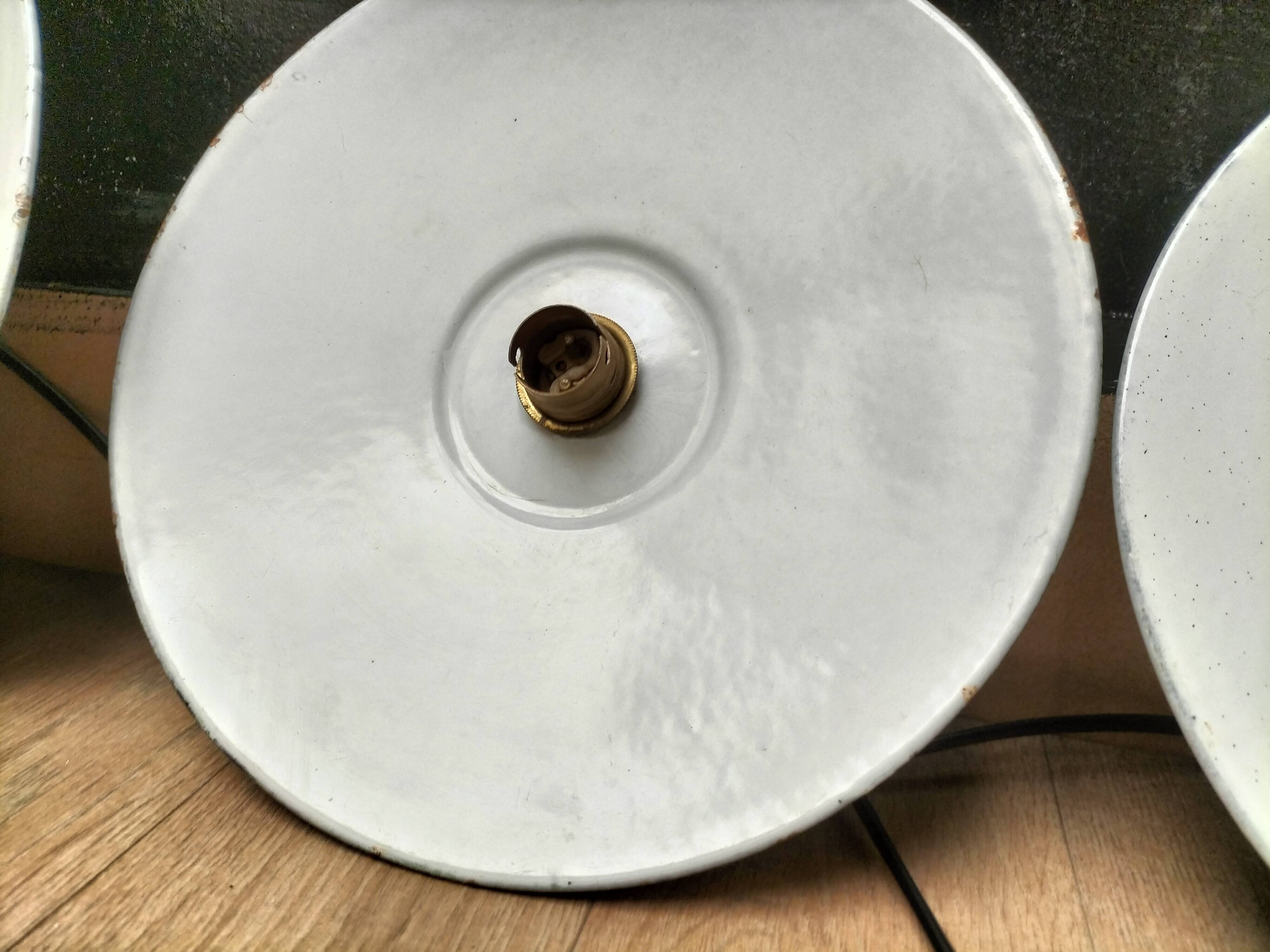 Enameled sheet metal pendant lights