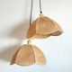 Pair of suspensions in woven straw 1970s