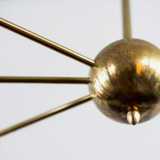 Suspension with 8 brass lights and Black lampshade