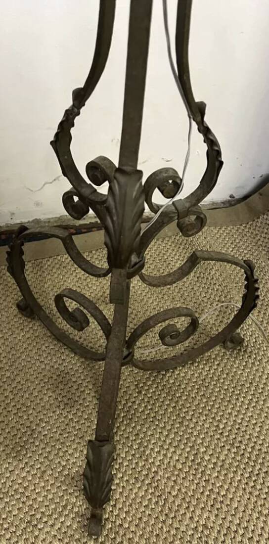 Art Deco wrought iron floor lamp base from the 1930s