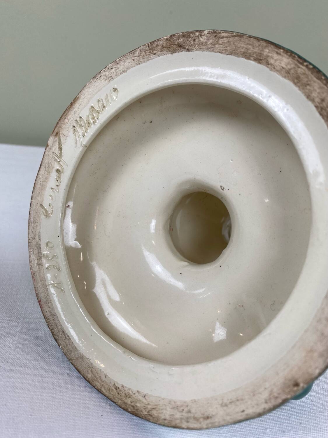 Decorated ceramic candle holder