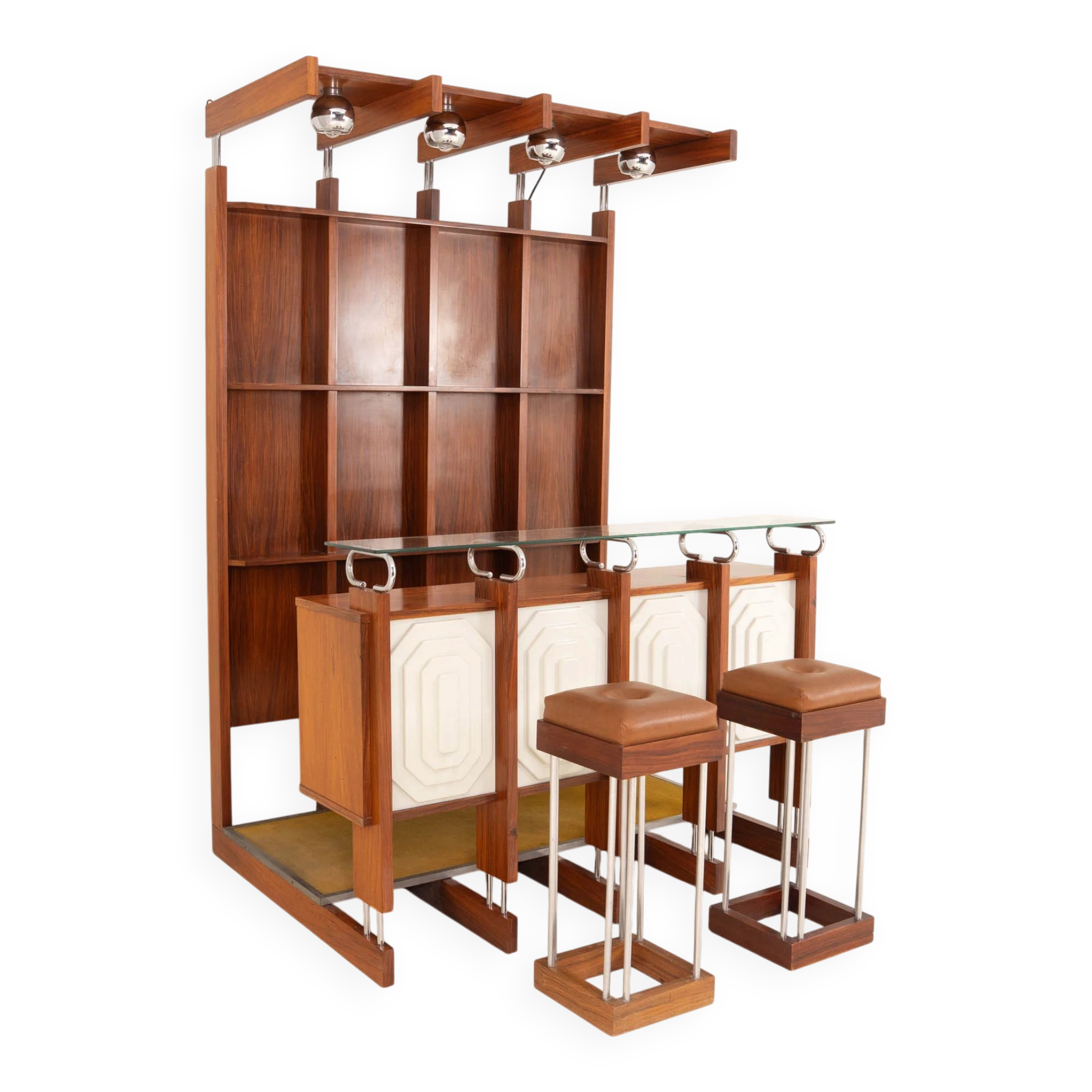 Rare Italian Bar Unit with Stools