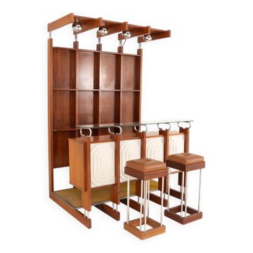 Rare Italian Bar Unit with Stools