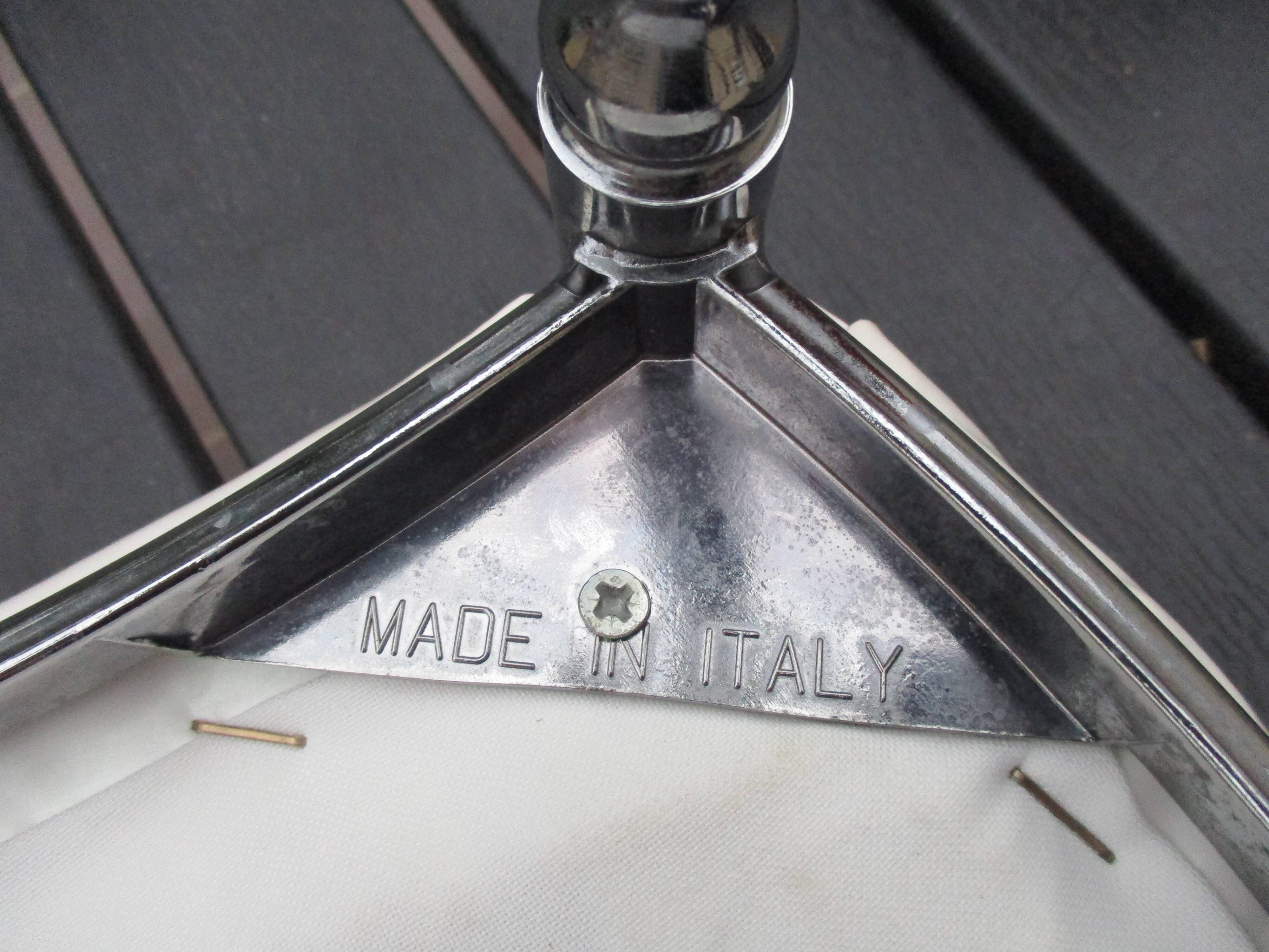 Vintage metal chrome silver chiavari napoleon year 50 italy design chair
