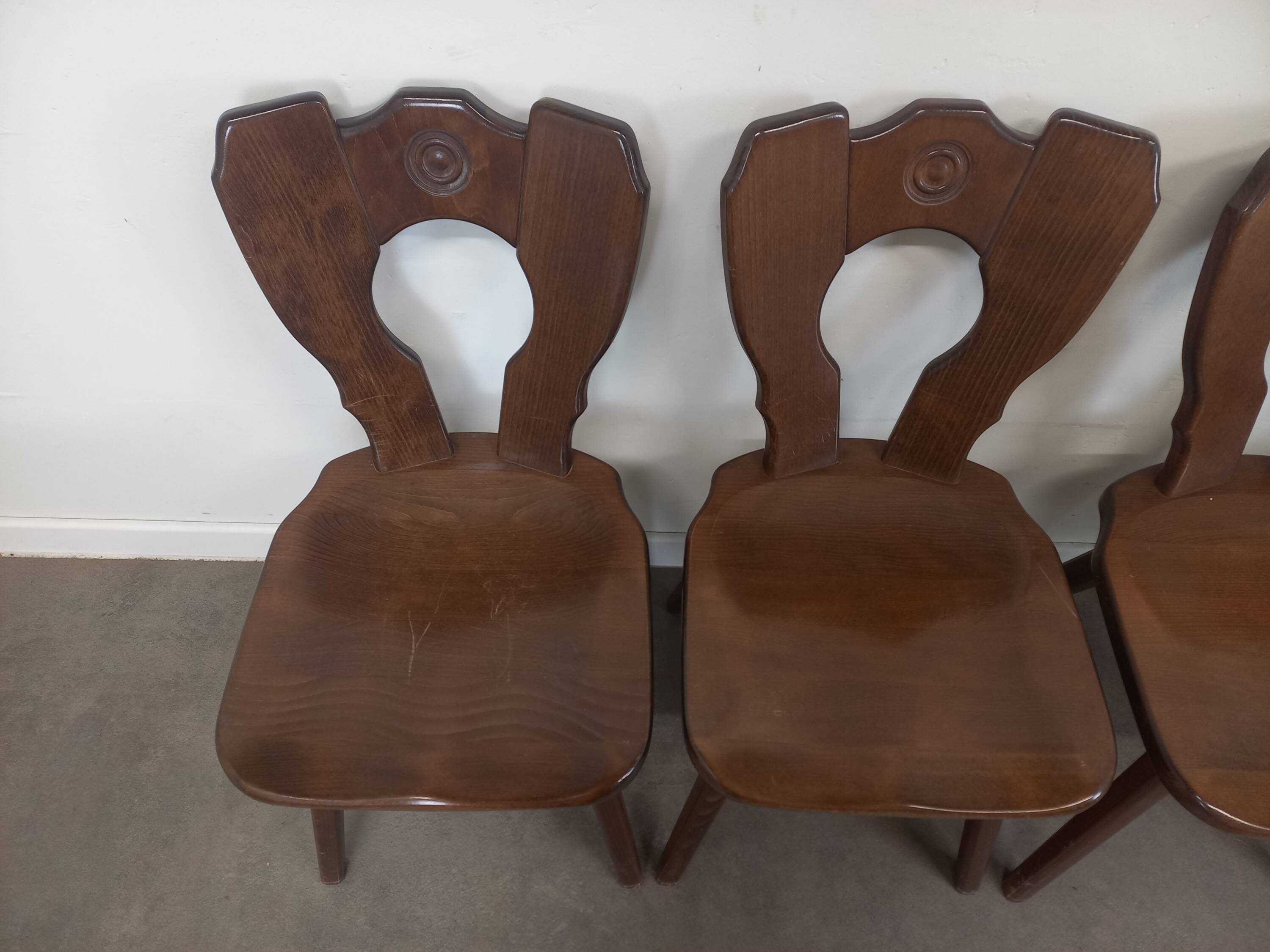 Set of 6 brutalist bistro chairs