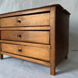 Small old wooden haberdashery chest of drawers, 3 drawers
