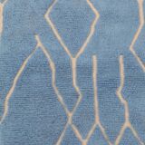 Beni Ouarain Berber rug in glacier blue with relief patterns - 152 x 100 cm
