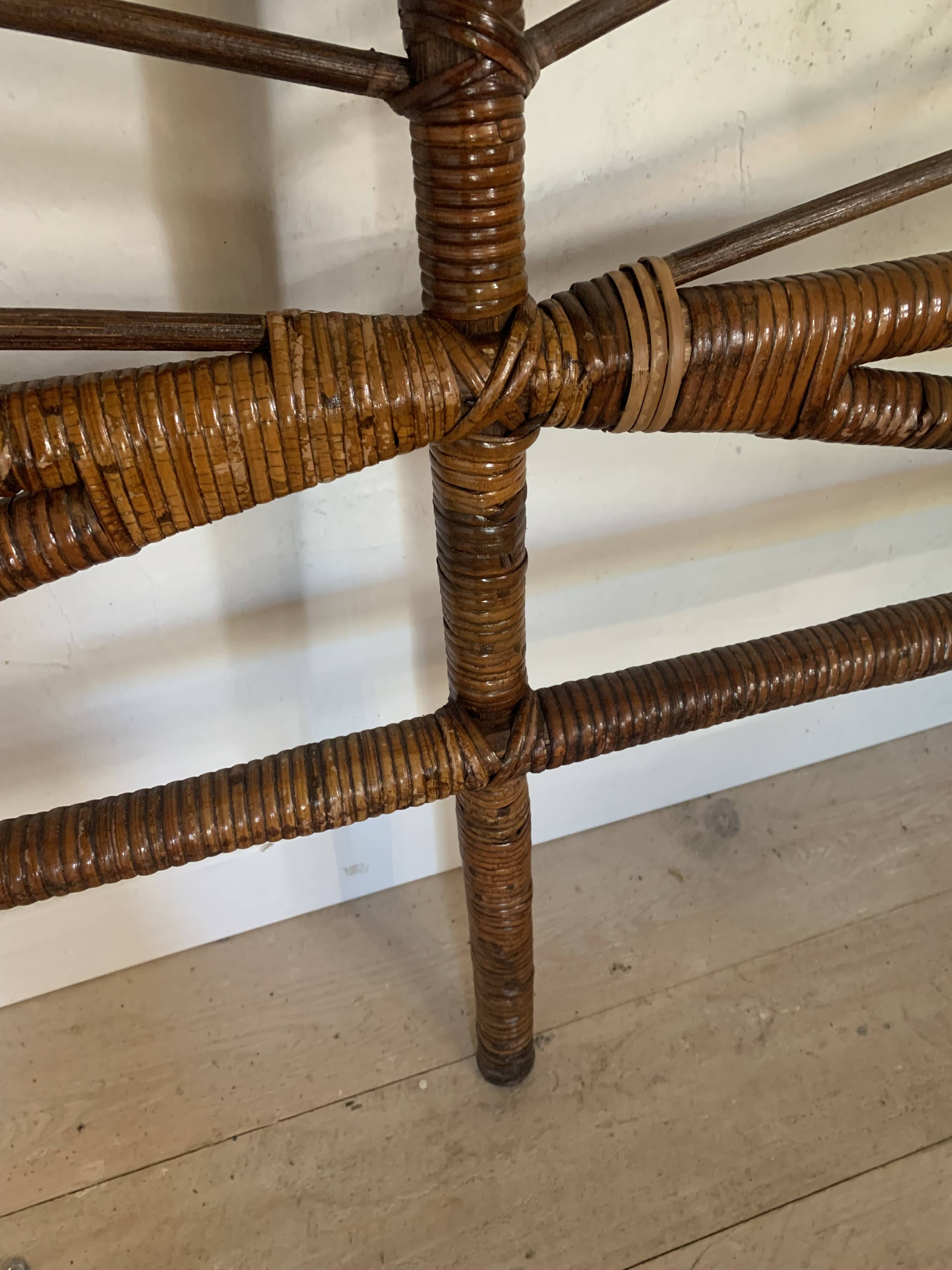 Vintage peacock rattan headboard 180 cm