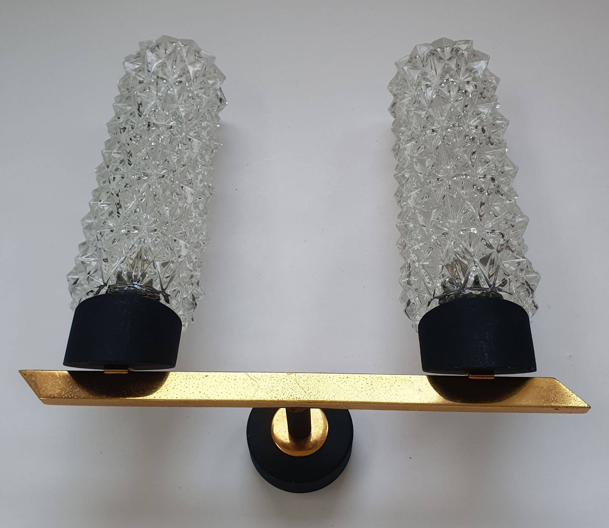 Pair of Arlus designer gold wall lights