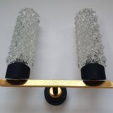 Paire d'appliques murales dorées design Arlus