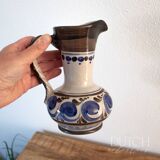 Vintage Ceramic Pitcher Vase, Handmade West German Pottery From The 1970s