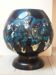 Vintage blue lava decor ceramic ball vase from the 1960s