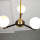Vintage Italian Metal and Opaline Glass Chandelier