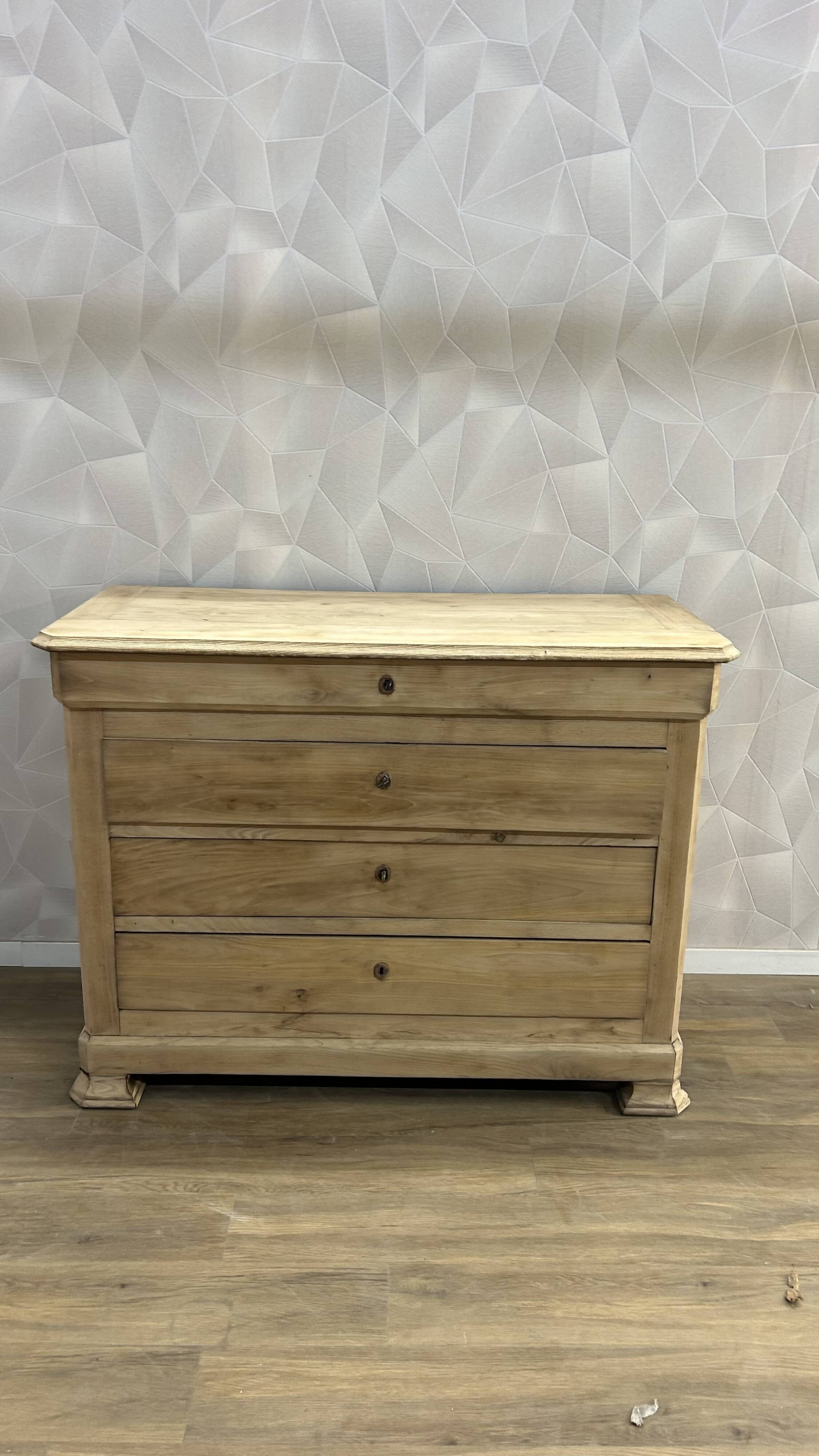 Grande commode ancienne bois massif aérogommé