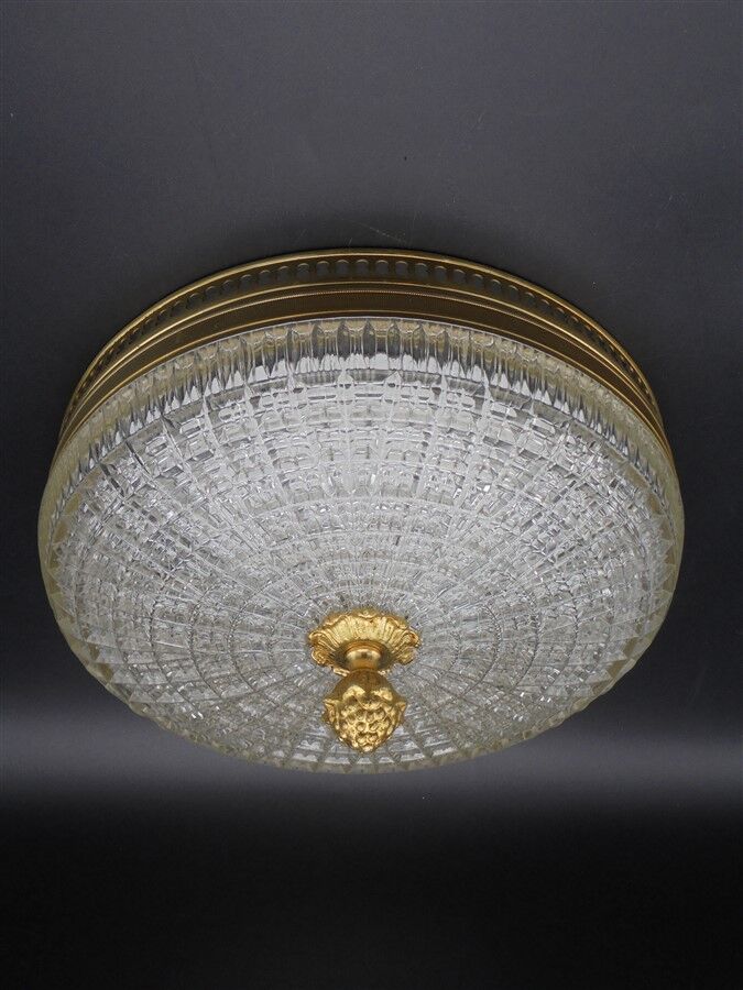 Lucien Gau glass and brass ceiling