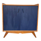Buffet vintage pieds compas peint en bleu