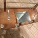 Wall cloakroom wood coat racks hooks aluminum vintage mirror