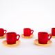 Ensemble de tasses en céramique, design italien, années 1980, fabriquées en Italie.
