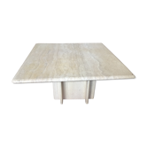 Table basse carrée en travertin, années 70/80
