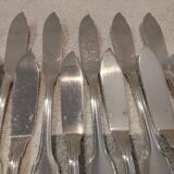 11 silver-plated fish forks and 11 fish knives by Christofle Vendome