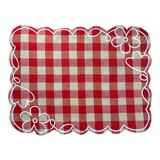 Vichy Fleur Napperon Rouge Set de 4