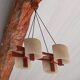 Lustre vintage scandinave en teck et perspex