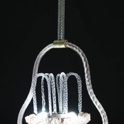 Charming Pink and Transparent Murano Glass Chandelier by Barovier e Toso, 1950s