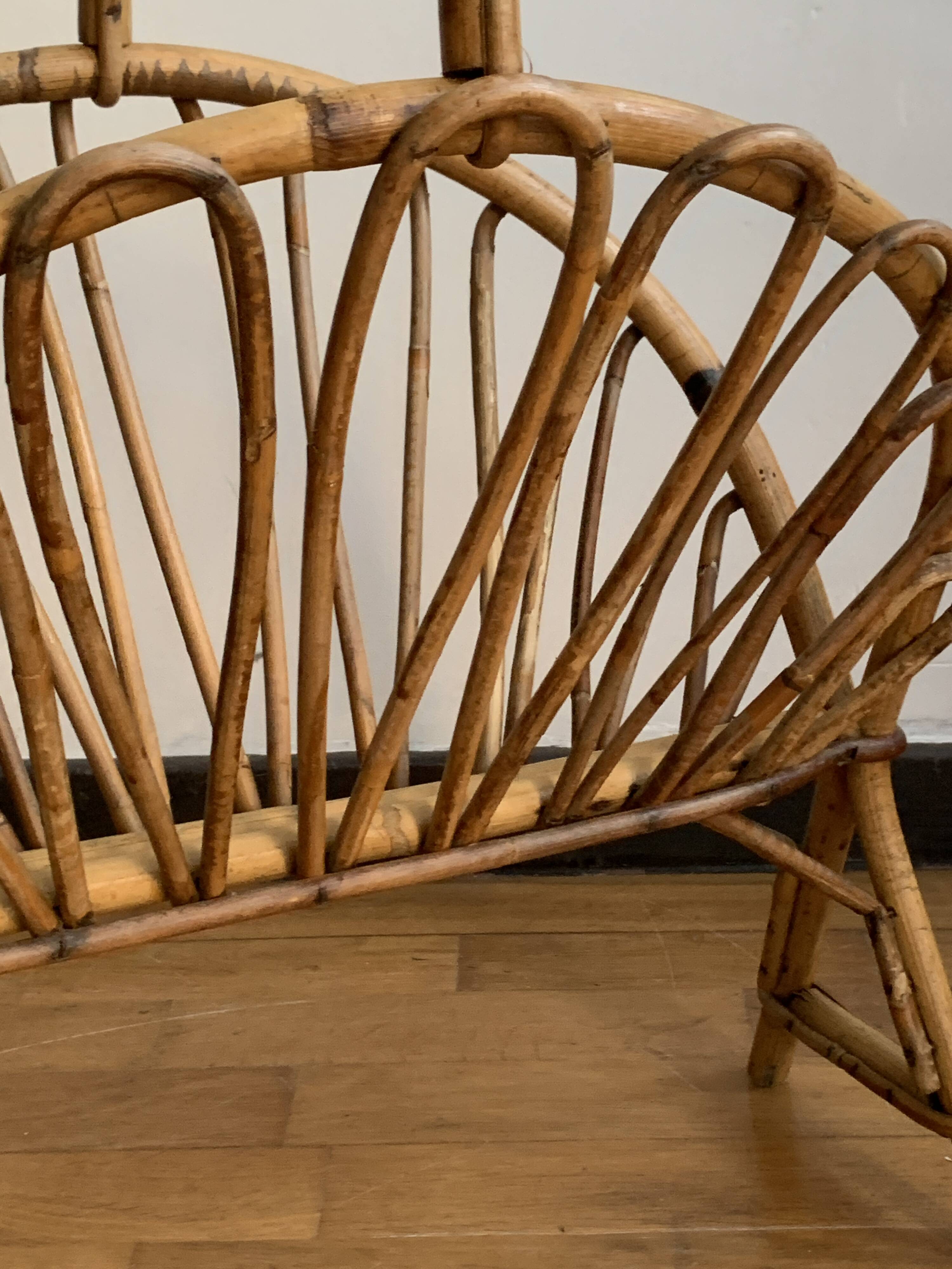 Rattan magazine holder
