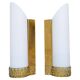 Paire de lampes murales en laiton et opaline de style mi-siècle attribuées à Asea Suède