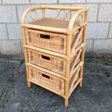 Commode en rotin vintage