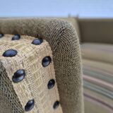 1960s, Danish velour 2 seater drop arm sofa, wool, original condition.